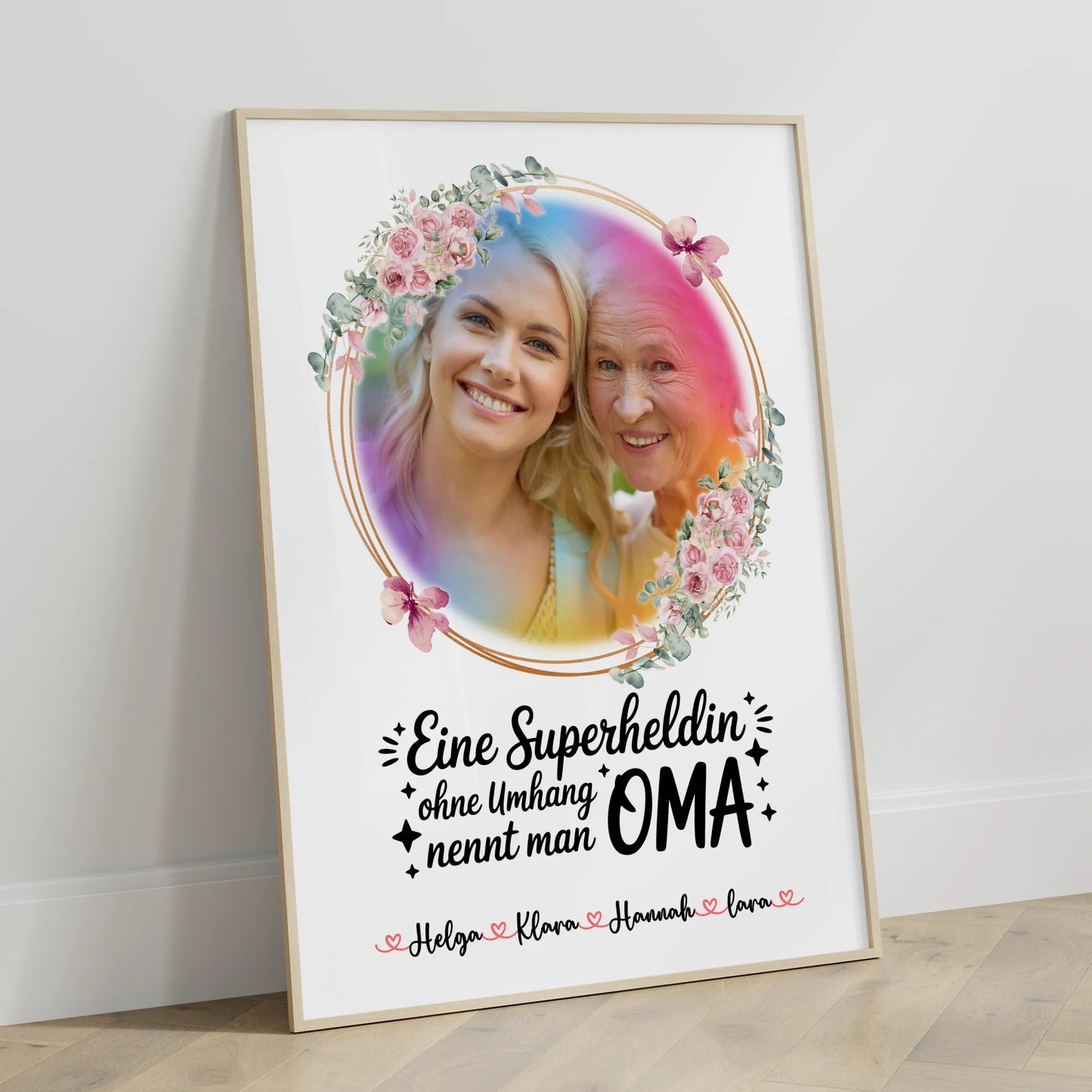 Poster Oma mit Foto, Namen und eigenem Spruch
