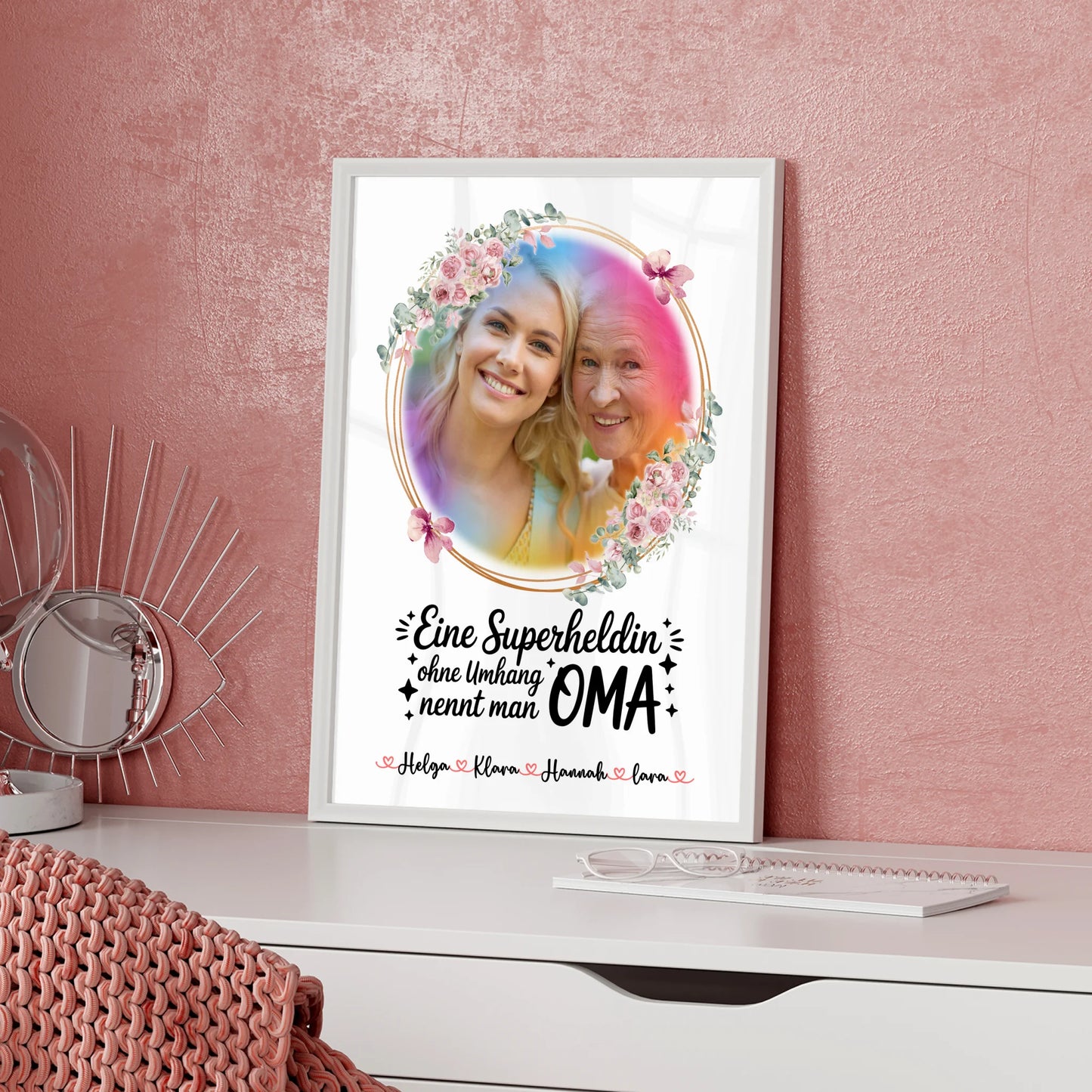 Poster Oma mit Foto, Namen und eigenem Spruch