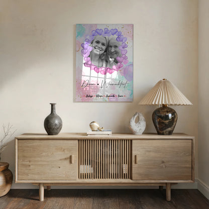 Oma Plakat Acrylglas Bild Personalisiert mit Foto, Namen & Wunschtext Black & White