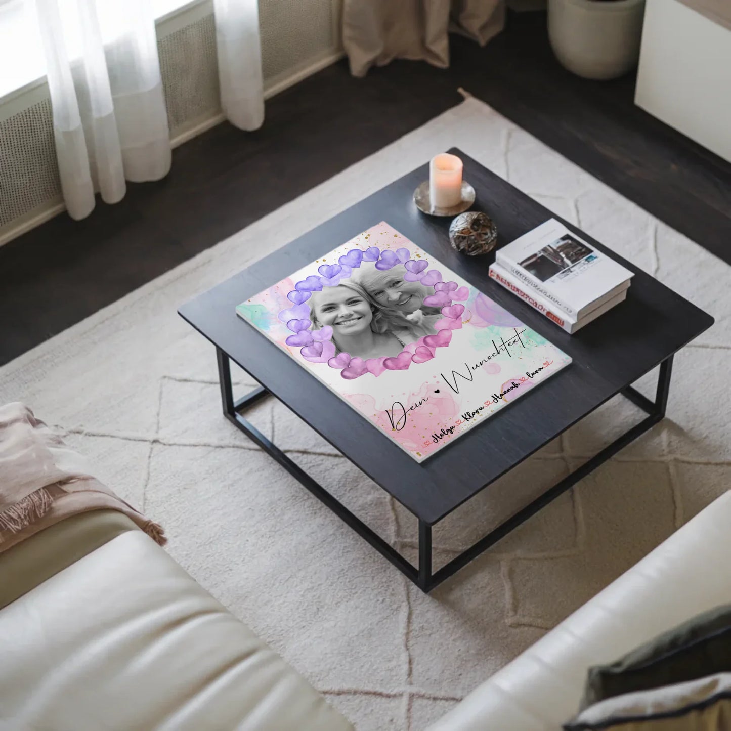 Oma Plakat Fotoboard Mit Foto, Namen & Wunschtext Black & White personalisierbar