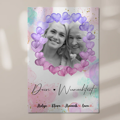 Oma Plakat Fotoboard Mit Foto, Namen & Wunschtext Black & White personalisierbar