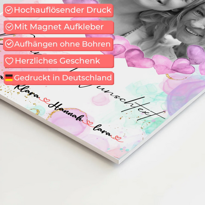 Oma Plakat Fotoboard Mit Foto, Namen & Wunschtext Black & White personalisierbar