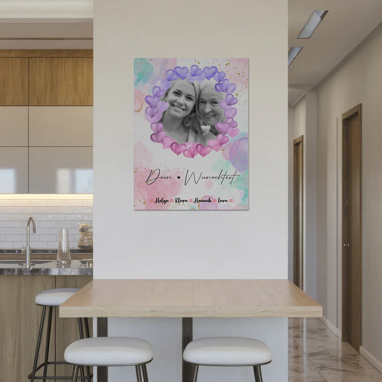 Oma Plakat Fotoboard Mit Foto, Namen & Wunschtext Black & White personalisierbar