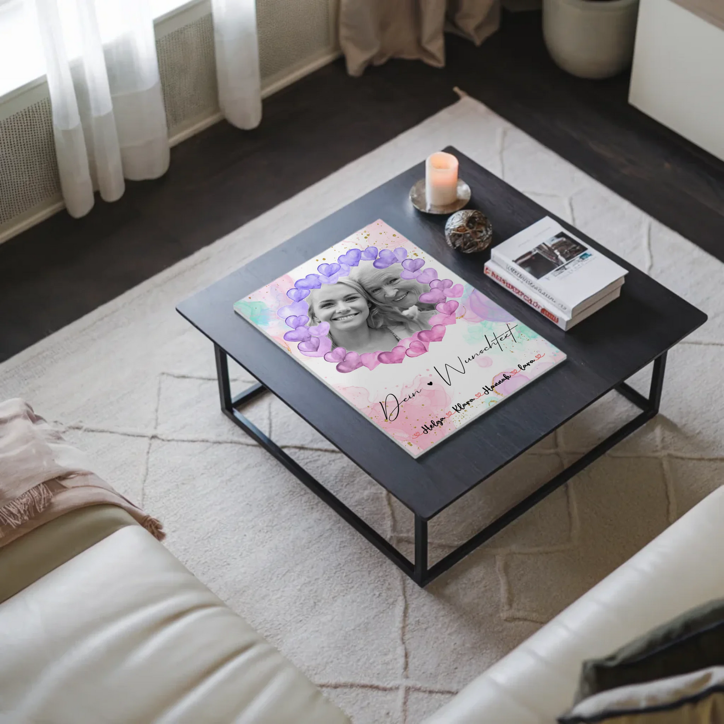 Oma Plakat Fotoboard Mit Foto, Namen & Wunschtext Black & White personalisierbar