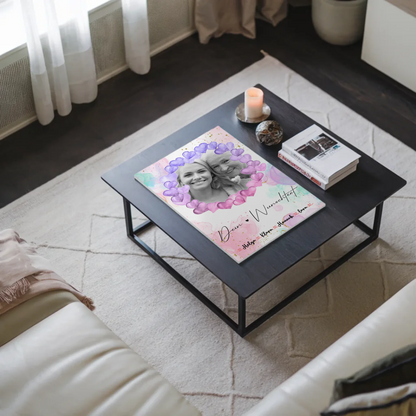 Oma Plakat Fotoboard Mit Foto, Namen & Wunschtext Black & White personalisierbar