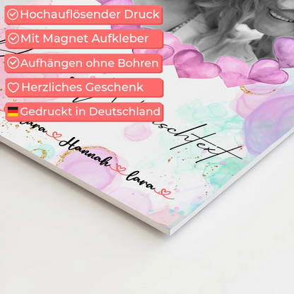 Oma Plakat Fotoboard Mit Foto, Namen & Wunschtext Black & White personalisierbar