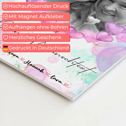 Oma Plakat Fotoboard Mit Foto, Namen & Wunschtext Black & White personalisierbar