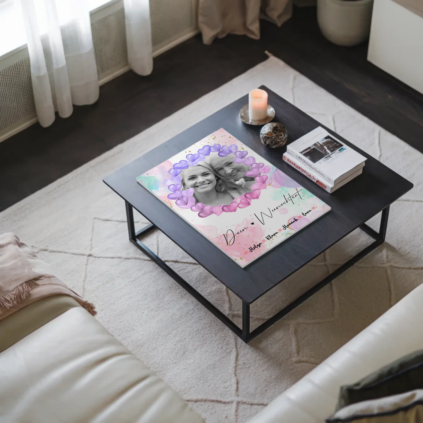 Oma Plakat Fotoboard Mit Foto, Namen & Wunschtext Black & White personalisierbar