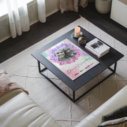 Oma Plakat Fotoboard Mit Foto, Namen & Wunschtext Black & White personalisierbar