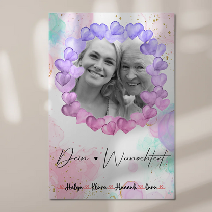 Oma Plakat Fotoboard Mit Foto, Namen & Wunschtext Black & White personalisierbar