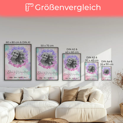 Oma Plakat Poster Personalisierbar Mit Foto & Namen Wunschtext Black & White Hintergrund
