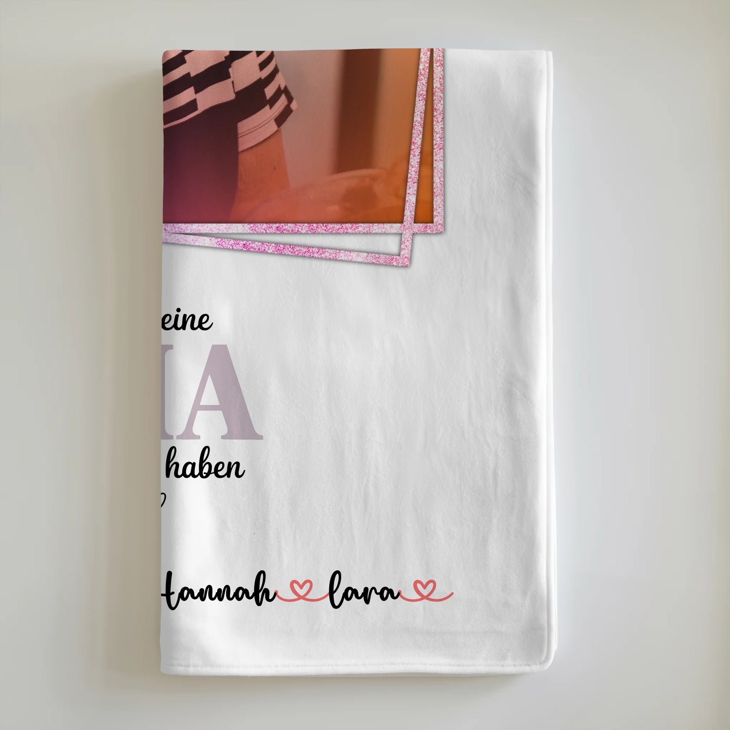 Personalisierte Decke Oma - Glück ist eine Oma wie dich zu haben, mit Namen & Foto