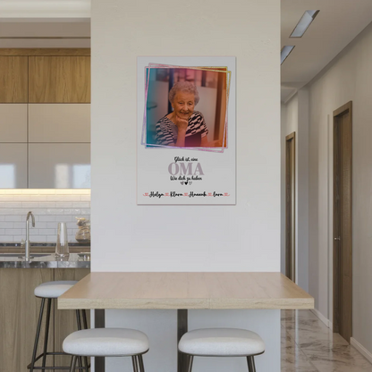 Personalisiertes Fotoboard Oma Plakat Glück ist eine Oma mit Namen, Foto & Wunschtext