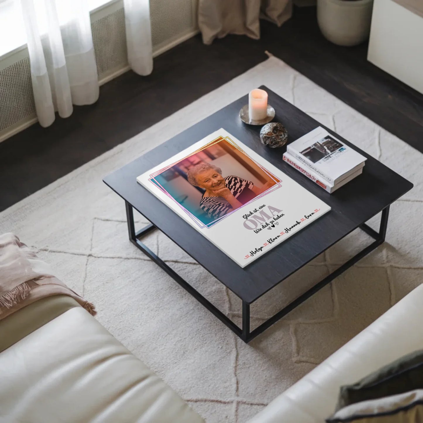Personalisiertes Fotoboard Oma Plakat Glück ist eine Oma mit Namen, Foto & Wunschtext