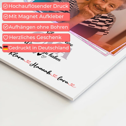 Personalisiertes Fotoboard Oma Plakat Glück ist eine Oma mit Namen, Foto & Wunschtext