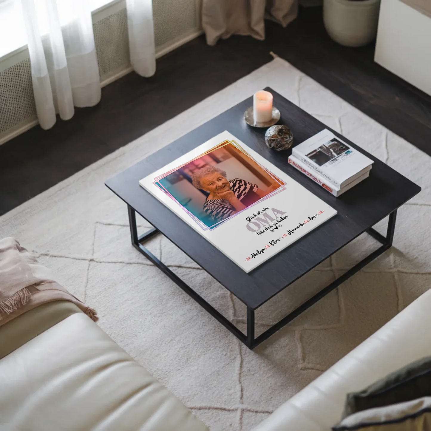 Personalisiertes Fotoboard Oma Plakat Glück ist eine Oma mit Namen, Foto & Wunschtext