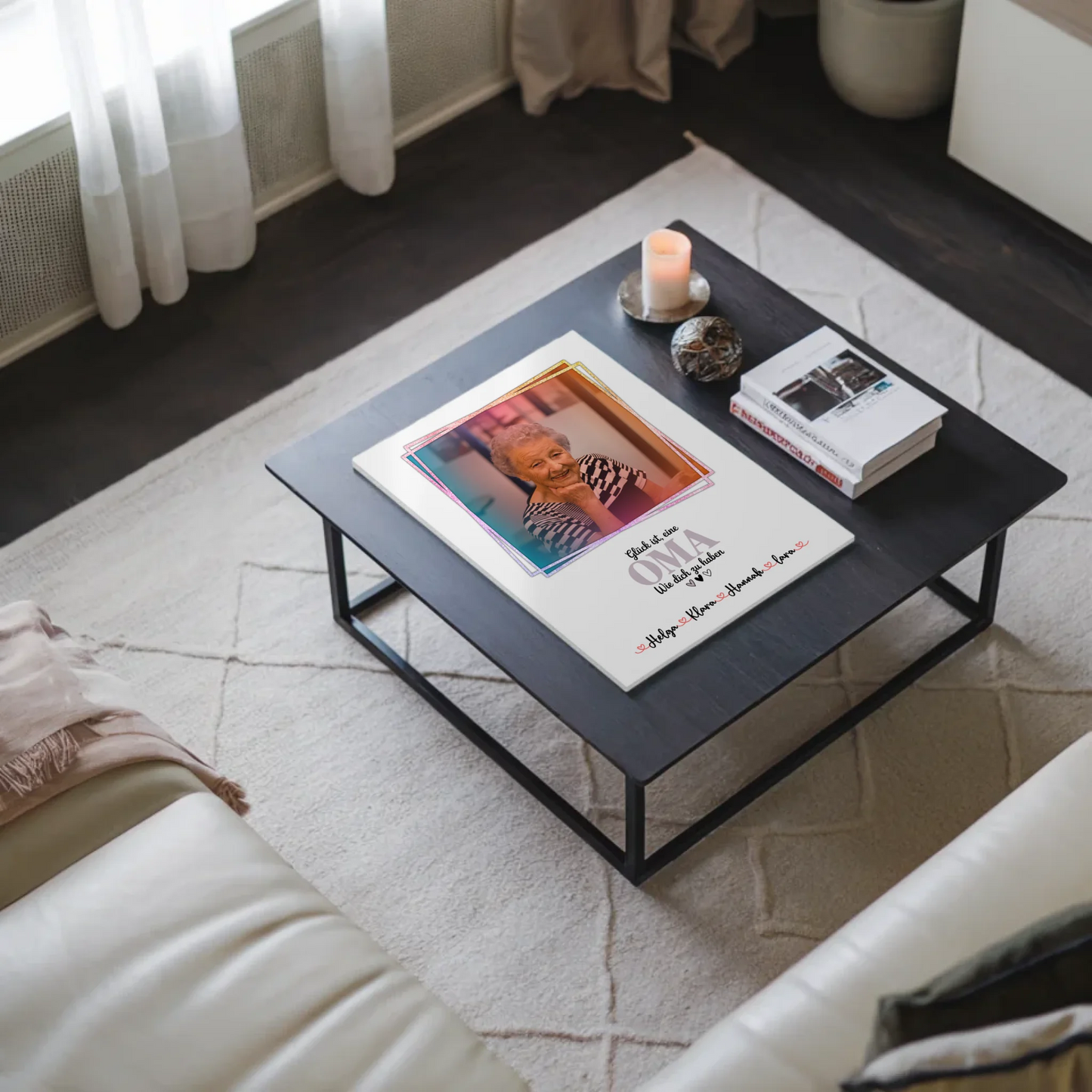 Personalisiertes Fotoboard Oma Plakat Glück ist eine Oma mit Namen, Foto & Wunschtext