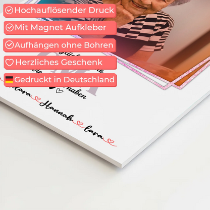 Personalisiertes Fotoboard Oma Plakat Glück ist eine Oma mit Namen, Foto & Wunschtext