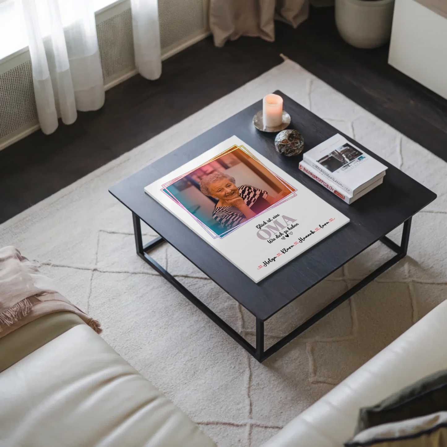 Personalisiertes Fotoboard Oma Plakat Glück ist eine Oma mit Namen, Foto & Wunschtext