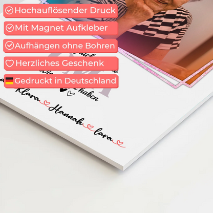 Personalisiertes Fotoboard Oma Plakat Glück ist eine Oma mit Namen, Foto & Wunschtext