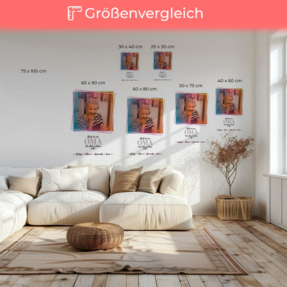 Leinwand Wandbild Oma Glück ist eine Oma wie dich - mit Foto, Namen & Wunschtext