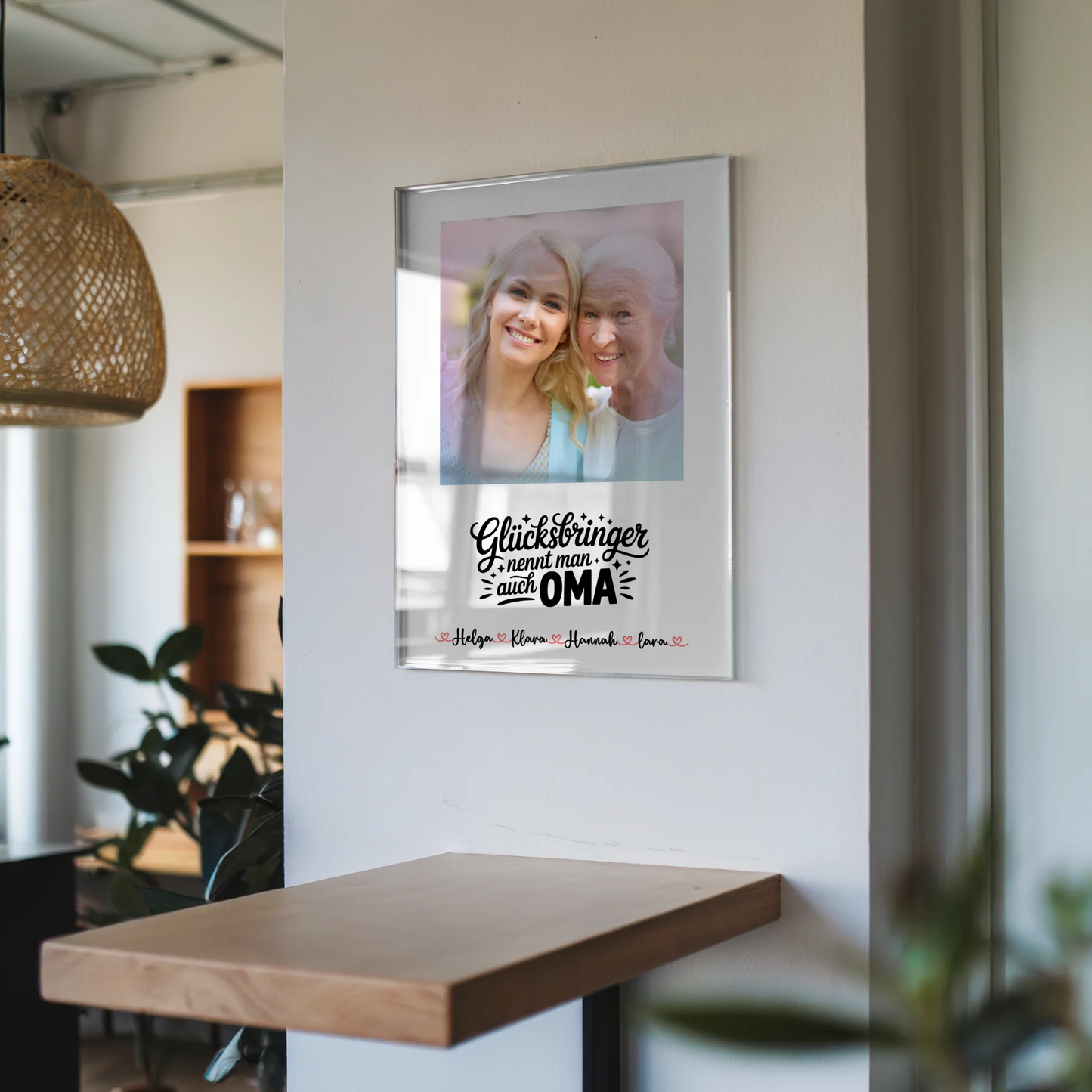 Personalisiertes Oma Plakat Acrylglas Bild mit Foto, Namen & Wunschtext