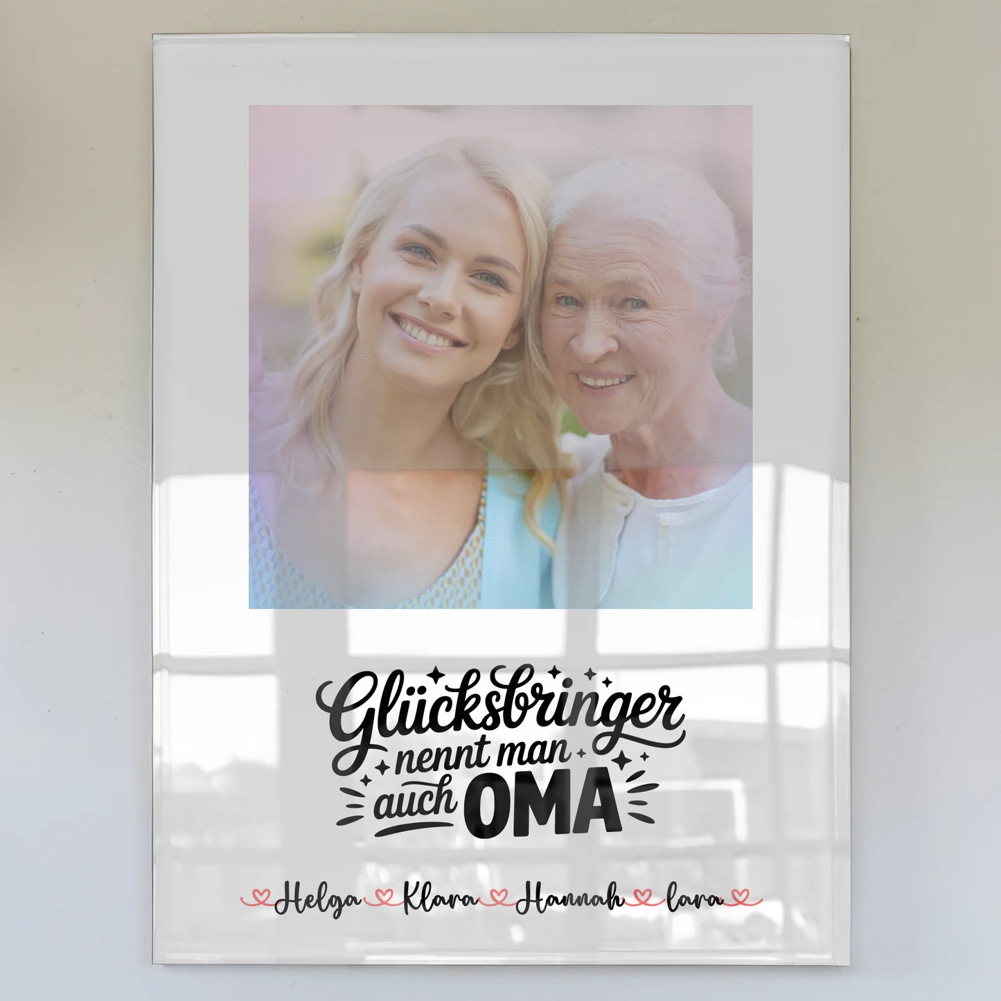 Personalisiertes Oma Plakat Acrylglas Bild mit Foto, Namen & Wunschtext