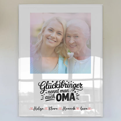 Personalisiertes Oma Plakat Acrylglas Bild mit Foto, Namen & Wunschtext