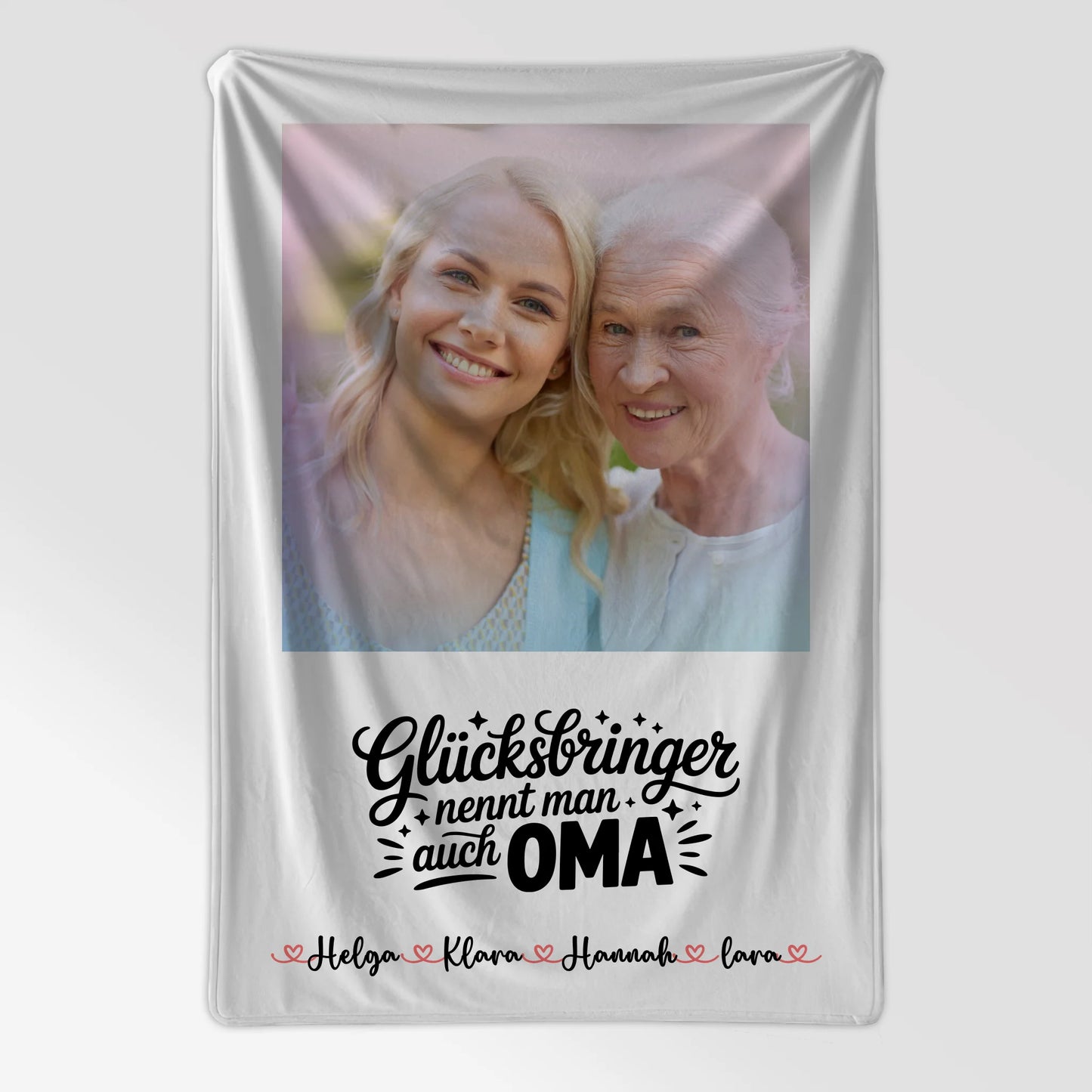 Personalisierte Decke Für Oma mit Foto, Namen und eigenem Wunschtext