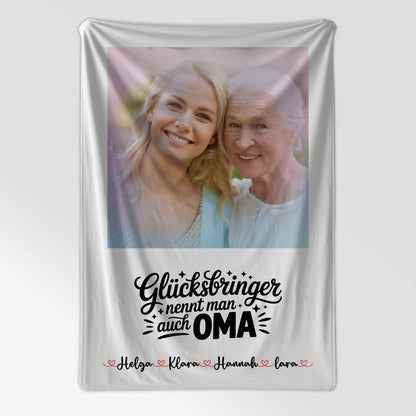 Personalisierte Decke Für Oma mit Foto, Namen und eigenem Wunschtext