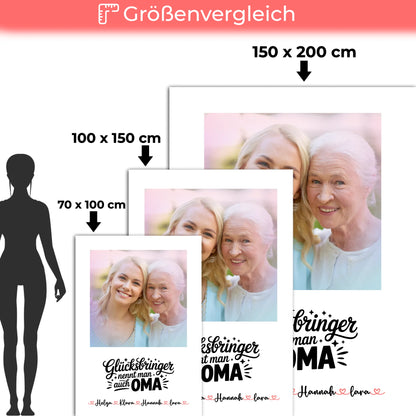 Personalisierte Decke Für Oma mit Foto, Namen und eigenem Wunschtext