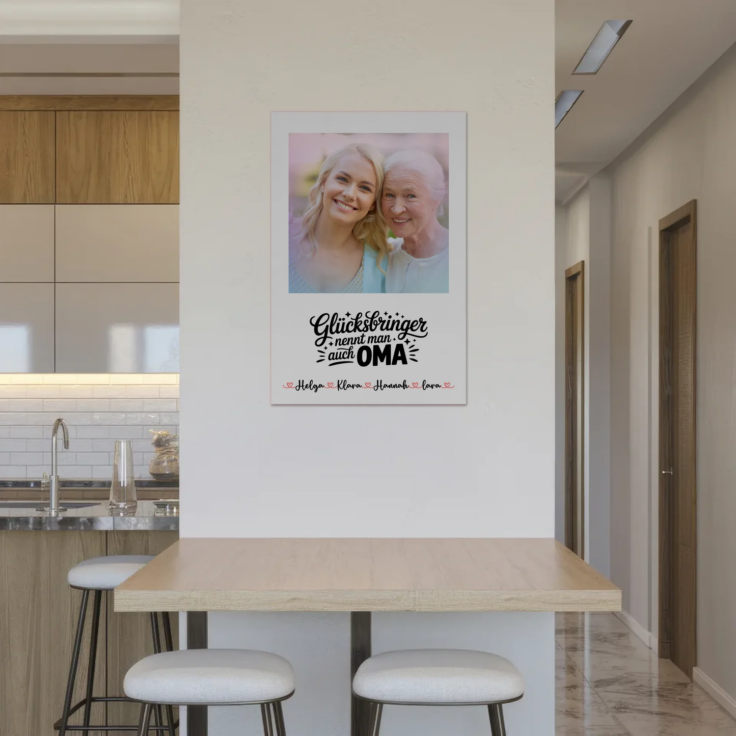 Personalisiertes Oma Plakat Fotoboard mit 1 Foto, Namen und Wunschtext