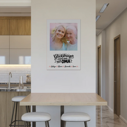 Personalisiertes Oma Plakat Fotoboard mit 1 Foto, Namen und Wunschtext
