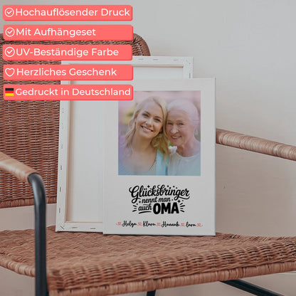 Oma Plakat Leinwand Personalisiert mit 1 Foto, Hintergrund, Namen & Wunschtext