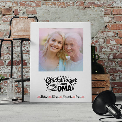 Oma Plakat Leinwand Personalisiert mit 1 Foto, Hintergrund, Namen & Wunschtext