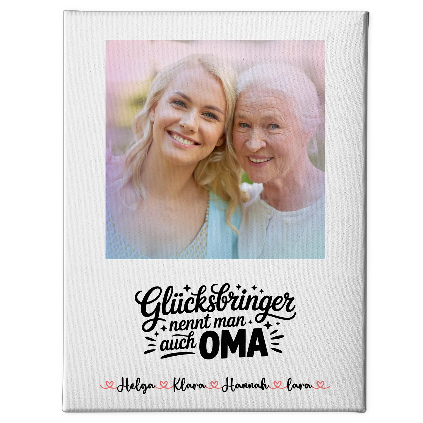 Oma Plakat Leinwand Personalisiert mit 1 Foto, Hintergrund, Namen & Wunschtext