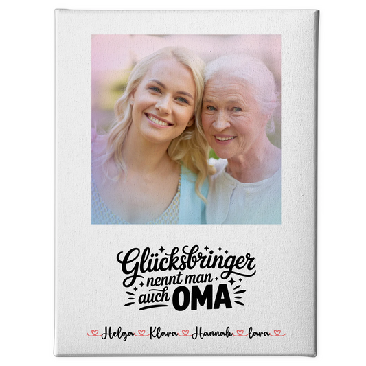 Oma Plakat Leinwand Personalisiert mit 1 Foto, Hintergrund, Namen & Wunschtext