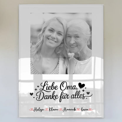 Oma Plakat Acrylglas Bild Personalisierbar mit 1 Foto & Namen