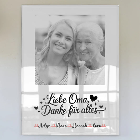 Oma Plakat Acrylglas Bild Personalisierbar mit 1 Foto & Namen