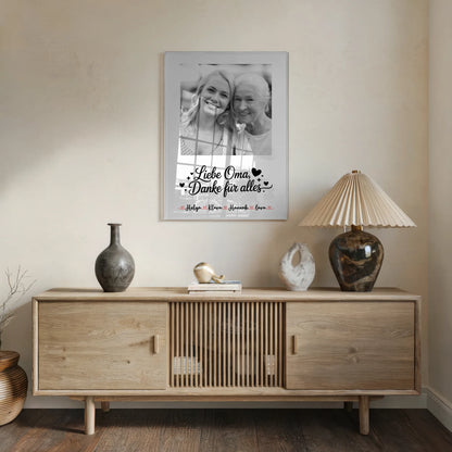 Oma Plakat Acrylglas Bild Personalisierbar mit 1 Foto & Namen
