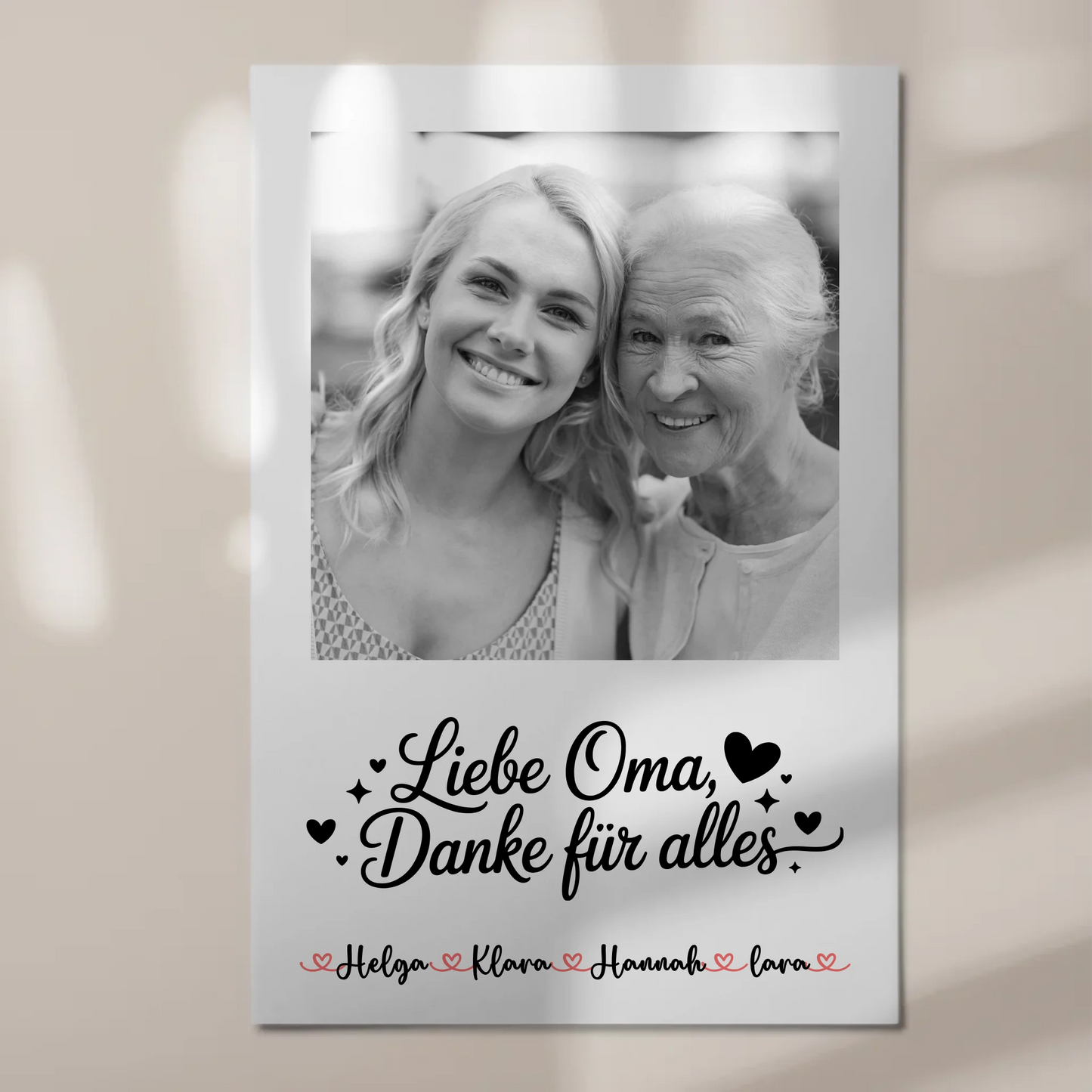 Oma Plakat Fotoboard Personalisierbar Liebe Oma Danke für alles 1 Foto