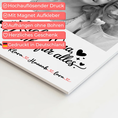 Oma Plakat Fotoboard Personalisierbar Liebe Oma Danke für alles 1 Foto