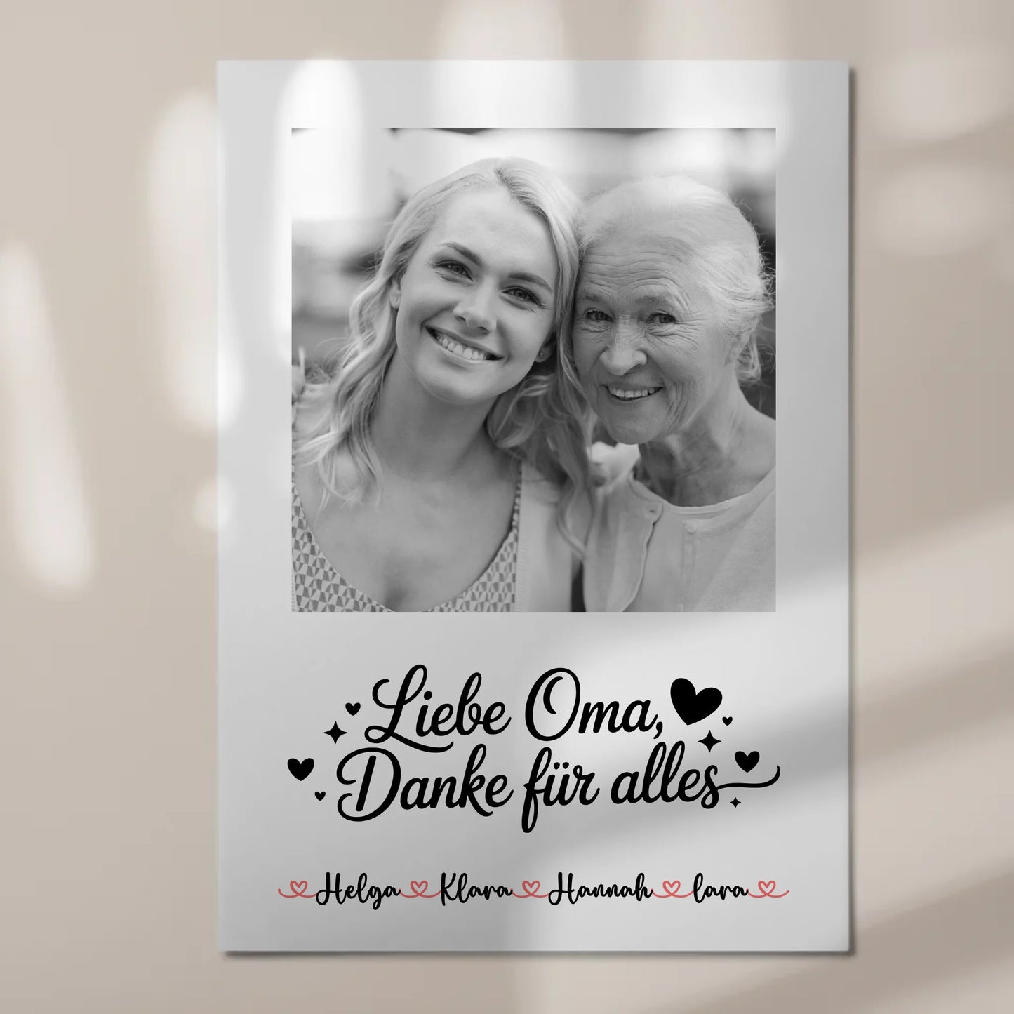 Oma Plakat Fotoboard Personalisierbar Liebe Oma Danke für alles 1 Foto