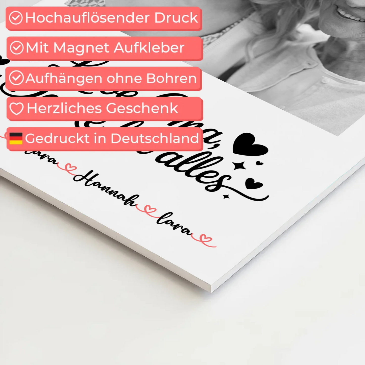 Oma Plakat Fotoboard Personalisierbar Liebe Oma Danke für alles 1 Foto