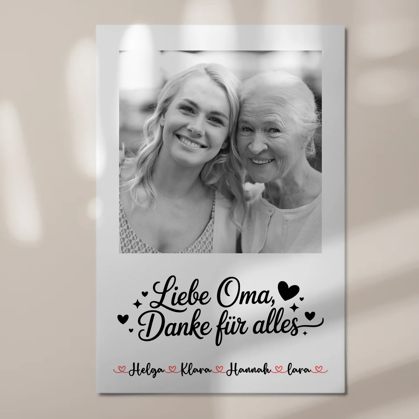 Oma Plakat Fotoboard Personalisierbar Liebe Oma Danke für alles 1 Foto