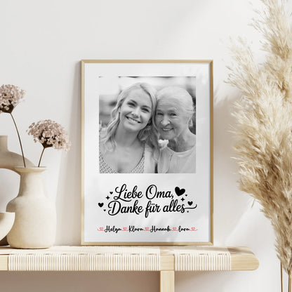 Personalisiertes Poster Oma Plakat - Liebe Oma Danke für alles