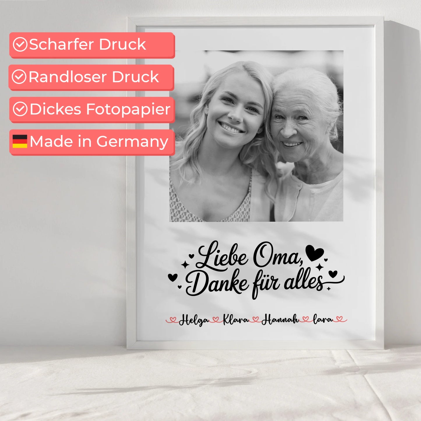 Personalisiertes Poster Oma Plakat - Liebe Oma Danke für alles