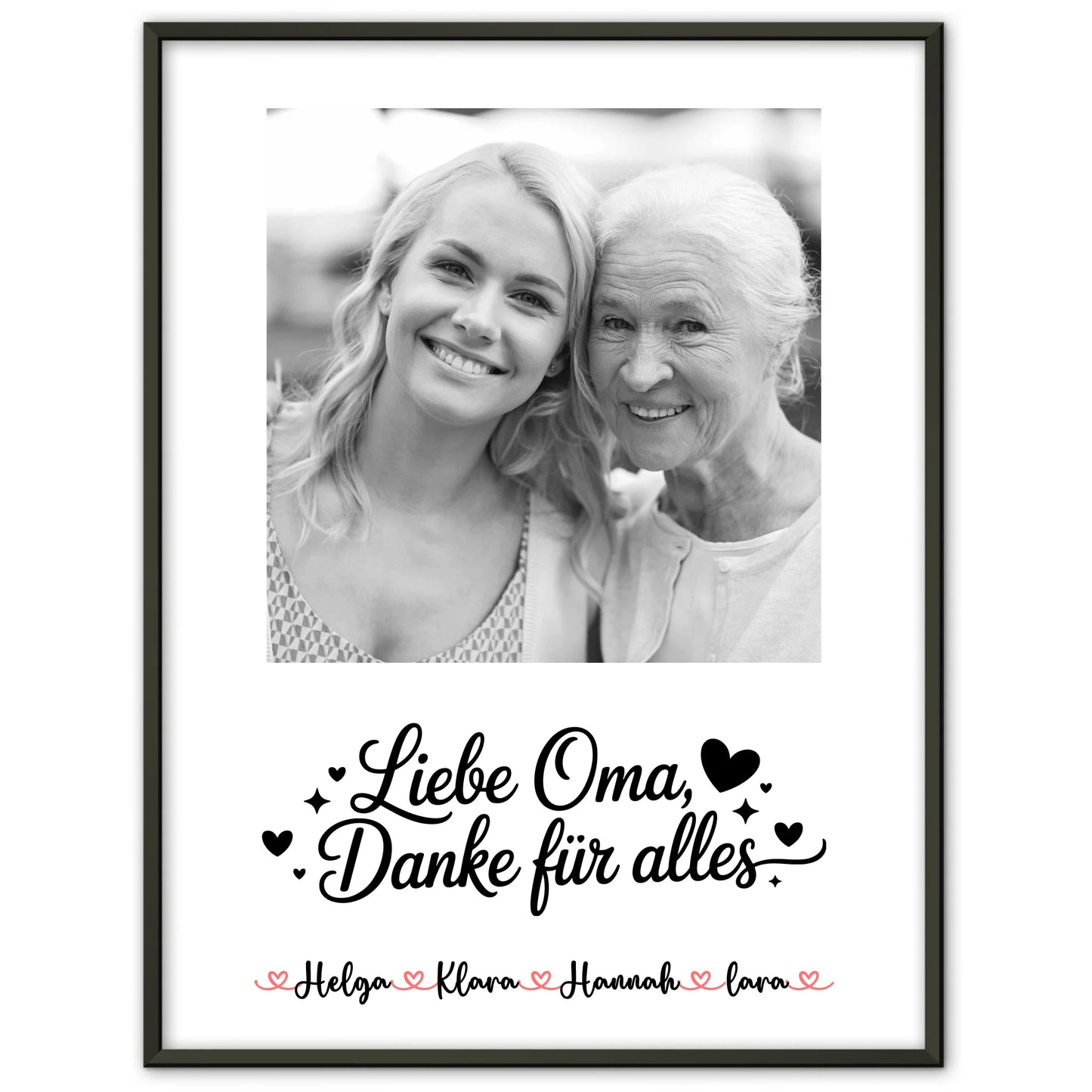 Personalisiertes Poster Oma Plakat - Liebe Oma Danke für alles
