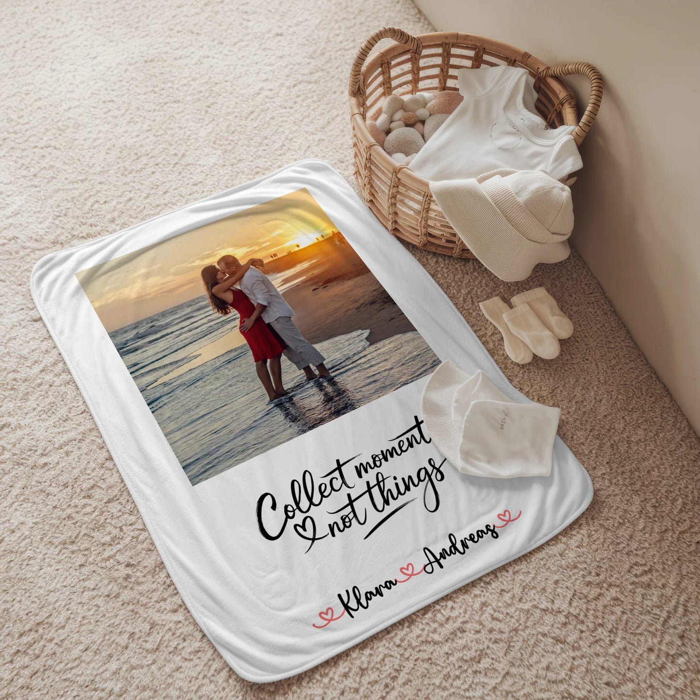 Kuscheldecke Mit Namen Und Motiv Paare mit Foto, Hintergrundbild & Wunschtext