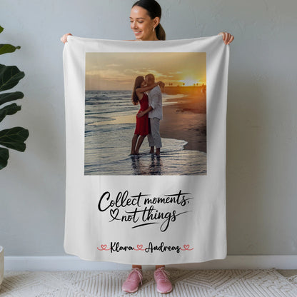 Kuscheldecke Mit Namen Und Motiv Paare mit Foto, Hintergrundbild & Wunschtext